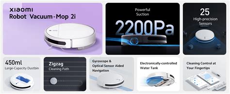 MI Xiaomi Robot Vacuum-Mop 2i, 2200 Pa Powerful Suction, 450 mL Large ...