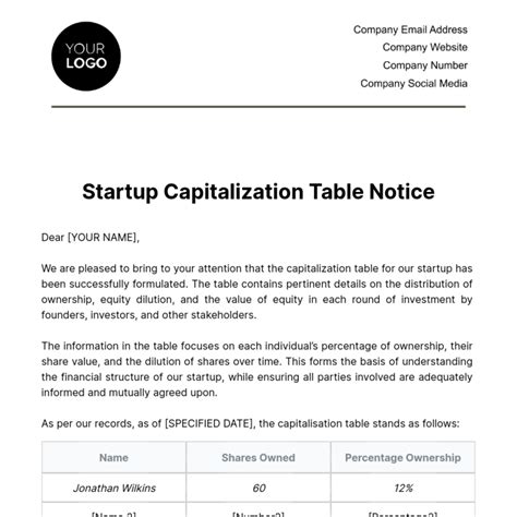 Rezultat imagine pentru Capitalization Table
