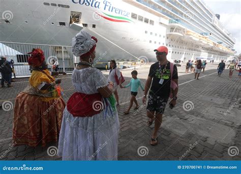 Tourist Disembarkation in the Port of Salvador Editorial Photo - Image ...
