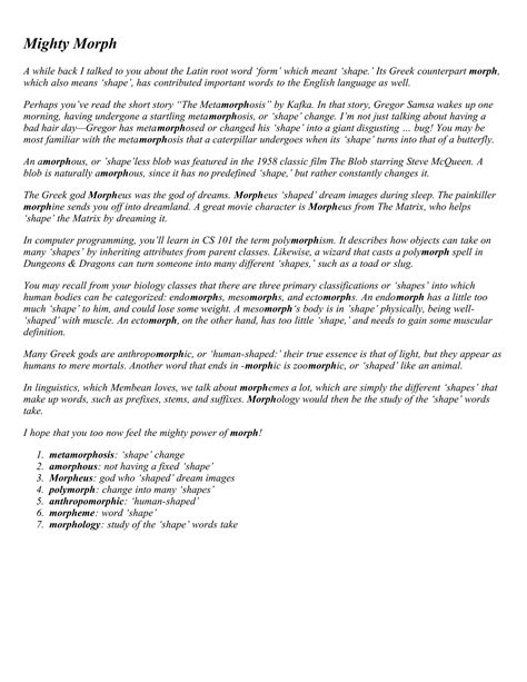 Membean word roots | PDF