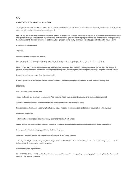 I am sharing 'gic' with you - GIC CLASSIFICATION OF GIC ON BASIS OF APPLICATION: I luting Il ...
