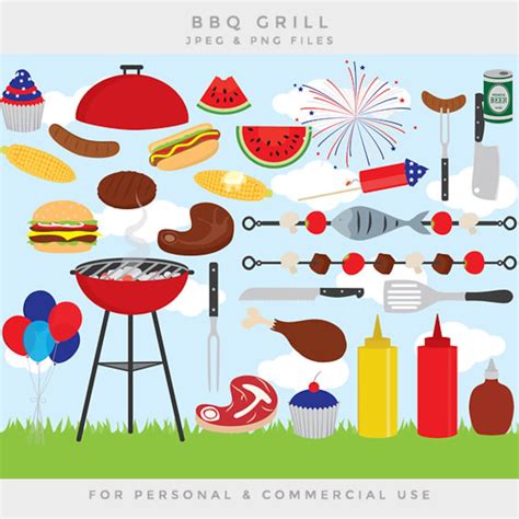 Barbeque Clipart - Barbecue BBQ Clip Art Family Grill Grilling USA ...