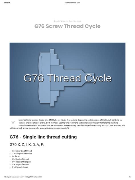 G76 Threading Cycle Explained 的图像结果