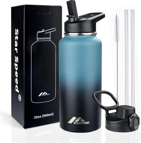 Amazon.com: StarSpeed Insulated Water Bottle 32 oz, Stainless Steel ...