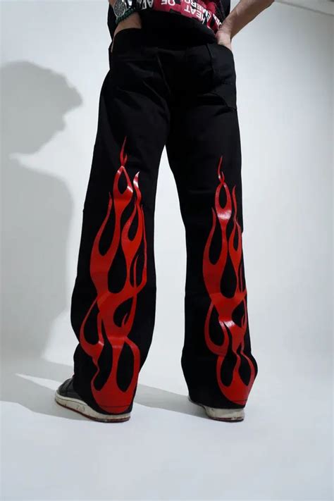 Darkcity Black & Red Flame Surge Pant trouser For Men & Women Price in ...