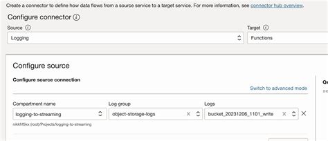 使用 OCI 函数通过 OCI Connector Hub 将日志推送到专用端点流