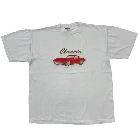JERZEES ジャージーズ CLASSIC CAR 半袖Tシャツ 車 刺繍 ホワイト | 古着屋 EAGLEBASE