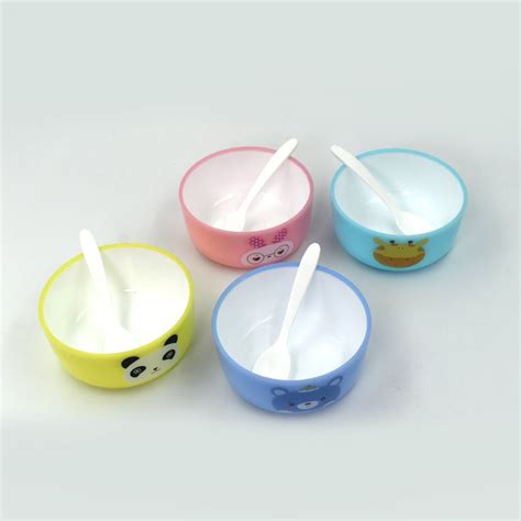 4816 Plastic Animal Cartoon Colorful Bowl set, 4 Pieces Bowl with 4 ...