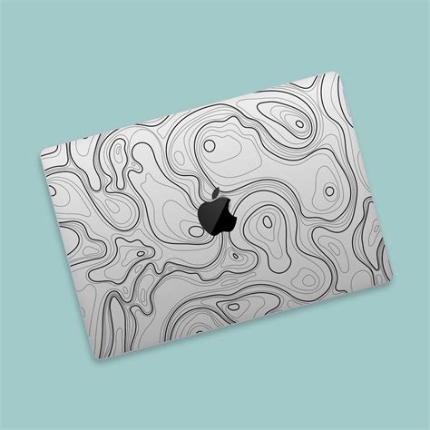 Topographic Lines MacBook Pro Transparent Skin, Detailed Terrain Lines ...