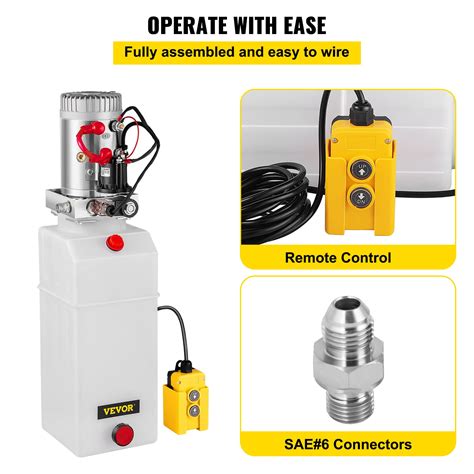 Mophorn Hydraulic Power Unit 8 Quart Hydraulic Pump Single Acting ...