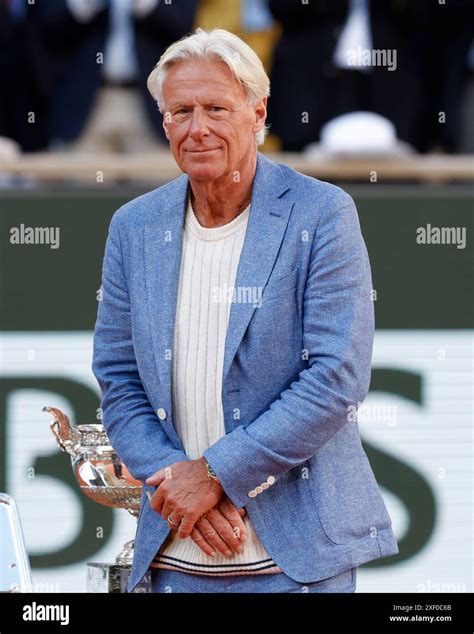 Tennis legend Bjorn Borg at the French Open trophy presentation,Roland ...
