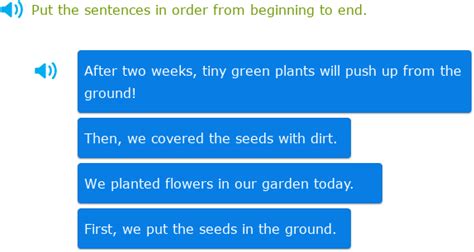 IXL - Put the sentences in order (Class II English practice)
