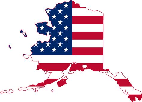 Flag Map Of Alaska - United States Clipart - Large Size Png Image - PikPng