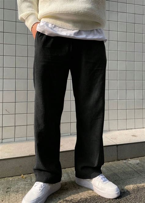 BLACK CORDUROY TROUSERS