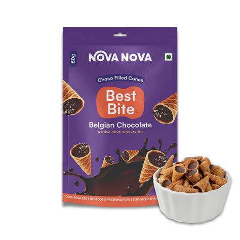 Nova Nova Best Bite Choco Filled Cones | Belgian Chocolate | 100% ...