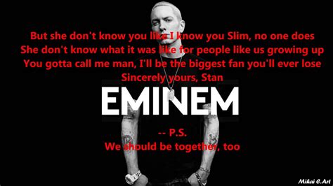 Eminem - Stan ft Dido with LYRICS (clean, short version) - YouTube