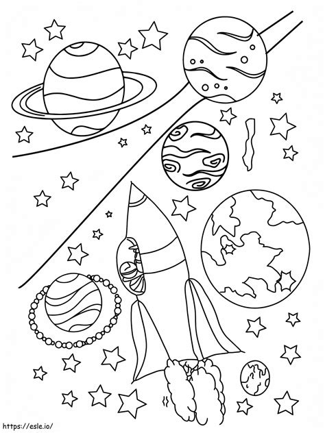 Rocket Space Coloring Shuttle Nasa Pages Ship Outline Spacecraft ...