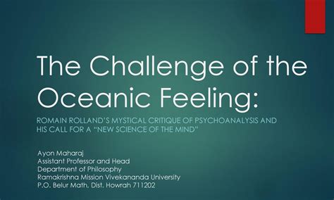 the challenge of the oceanic feeling: romain rolland’s mystical ...
