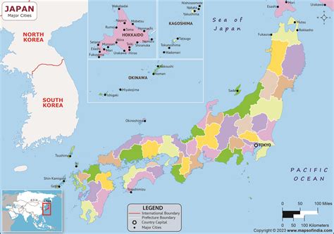 Japan Major Cities Map | List of Major Cities in Different States of Japan