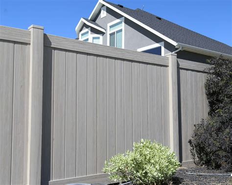 6' Tall Driftwood Smooth Vinyl Privacy Fence