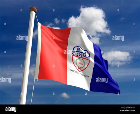 Cleveland City flag (isolated with clipping path Stock Photo - Alamy