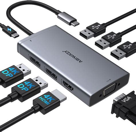 Amazon.com: Dual HDMI Docking Station 3 Monitor,USB C Laptop Docking ...