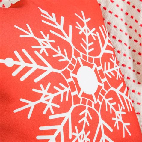 Christmas Velvet Snowflake Cushion Cover 16 X 16 Inch | Nestasia