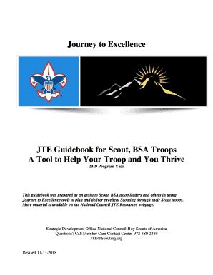 Fillable Online Journey to Excellence JTE Guidebook for Scout, BSA ...