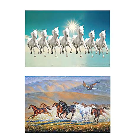 wallpics® Seven Lucky Running Horses Vastu Wallpapers Fully Waterproof ...