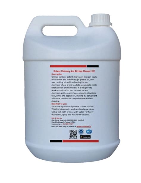 Uniwax Chimney and Kitchen Cleaner U12 remove tough grease, oil, and soot.