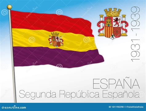 Spanish Republic Historical Flag and Coat of Arms, Spain, 1931-1939 ...