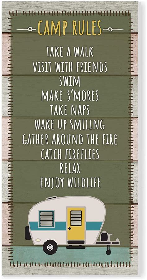 Buy Camp Rules Rustic Wood Wall Sign 9x18 Online at Lowest Price in ...