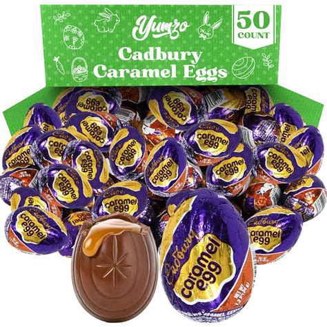 Amazon.com : Cadbury Caramel Eggs, 50 Count Easter Candy Cadbury Eggs ...