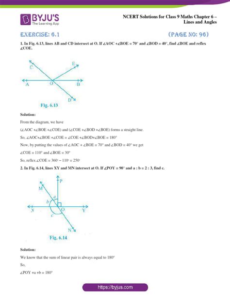 Class 9 Math Chapter 6.1 的图像结果
