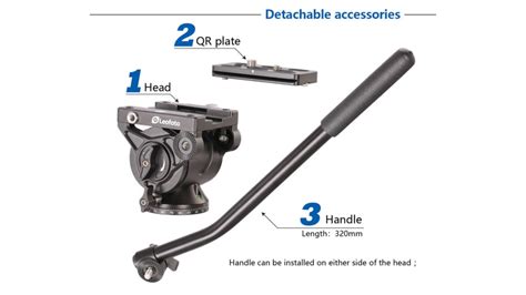 Leofoto BV-10 Fluid Head for Optics up to 11 lb w/Handle , 10% Off with ...