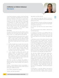 A reflection on children’s behaviour - ePrints@APU