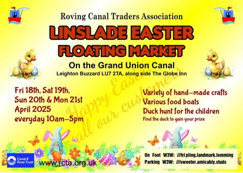 RCTA Easter Floating Market, Linslade 18th to the 21st April 2025, RCTA ...