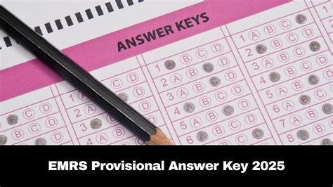 EMRS Provisional Answer Key 2025 Out; Direct Link Here