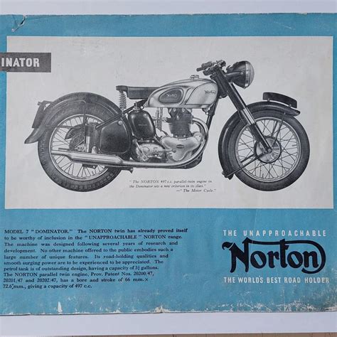 Norton Dominator Brochure | BRITISH Only Austria Fahrzeughandel GmbH