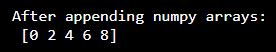 Image result for Appending Numpy Arrays Python