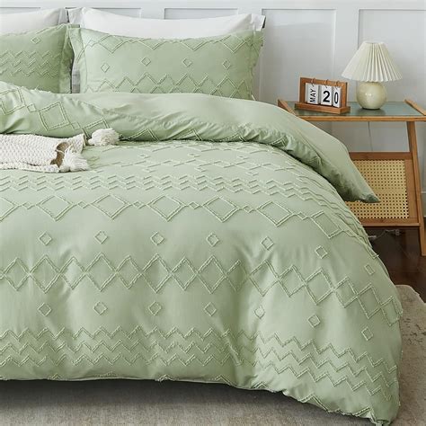 Amazon.com: EMME Queen Duvet Cover, Tufted Microfiber Duvet Cover Set ...