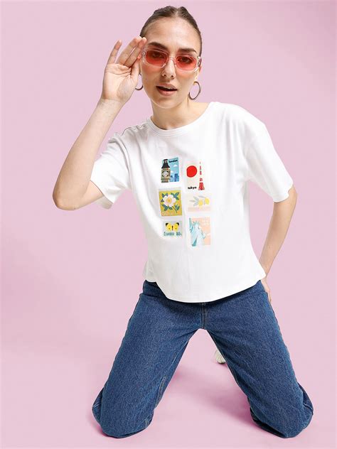 Women White Boxy Fit Oversized T Shirt – MINTOBAY