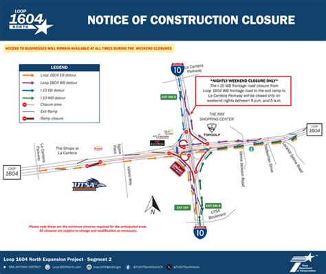 Loop 1604 North Expansion Project | Closure Notice: Eastbound Loop 1604 ...
