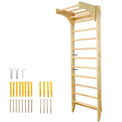 Wooden Swedish Ladder,Stall Bars Set for Physical Therapy & Gymnastics ...
