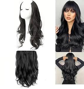 Artifice® 5 Clips 24" Curly/Wavy Hair Extension Natural Black : Amazon ...
