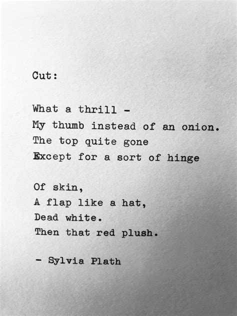 Sylvia Plath ' CUT ' Hand Typed Poem Vintage - Etsy Australia