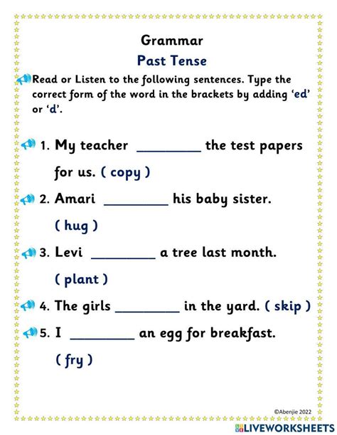 Image result for Past Tense Ed Worksheet