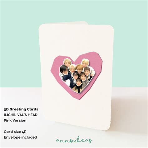 Jual 3D Greeting Cards - ILICHIL VAL'S HEAD - Pink Version | Kartu ...