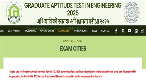 GATE 2025: Updated Exam City List Issued, Check Complete Zone-wise List ...