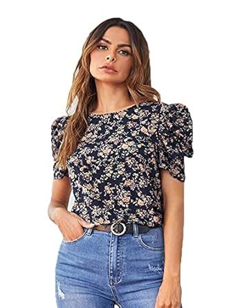 Buy J B Fashion Women's Regular Blue Color Round Neck Half Sleeve ...